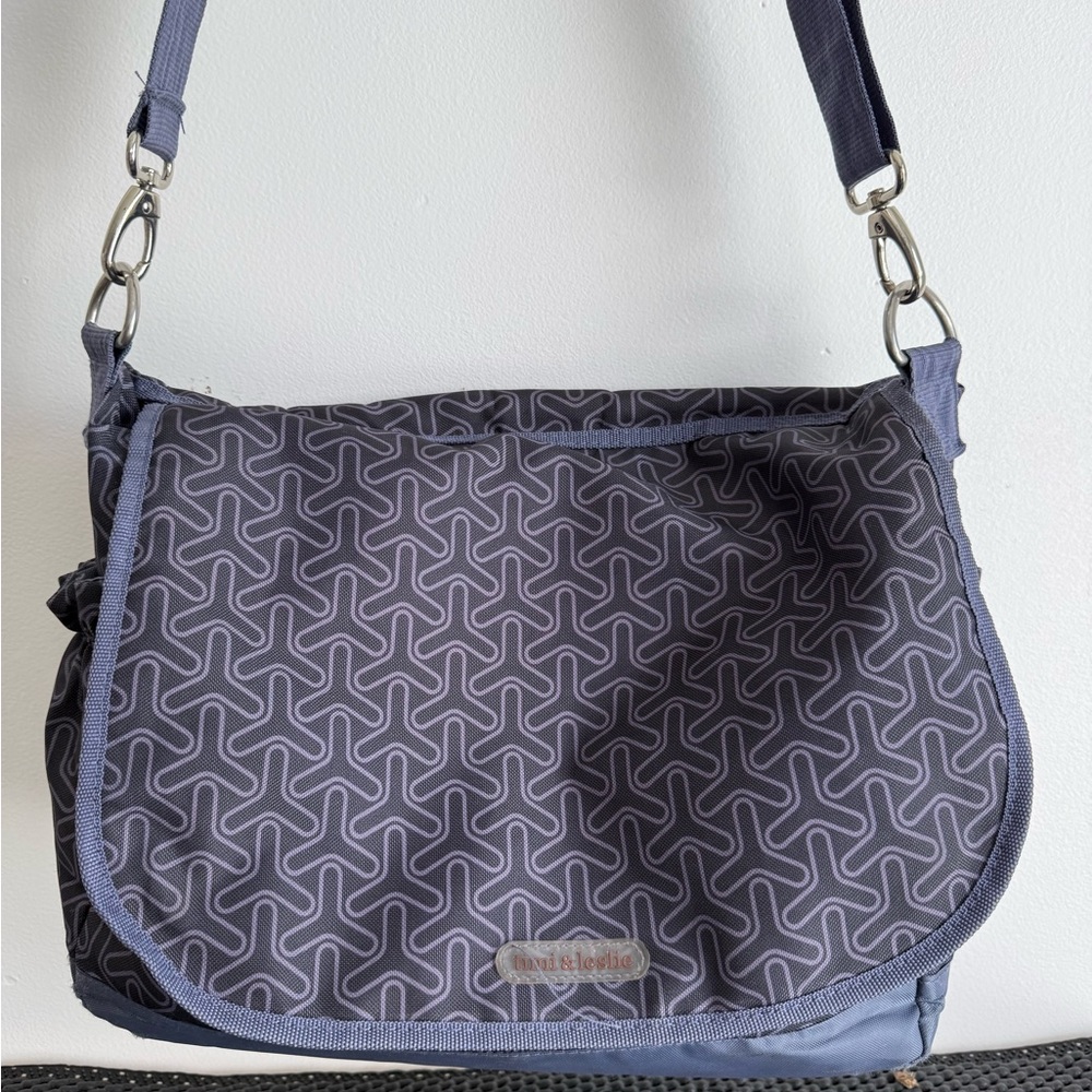 Time & Leslie diaper bag stylish Navy Blue Women's Bag - Picture 4 of 6